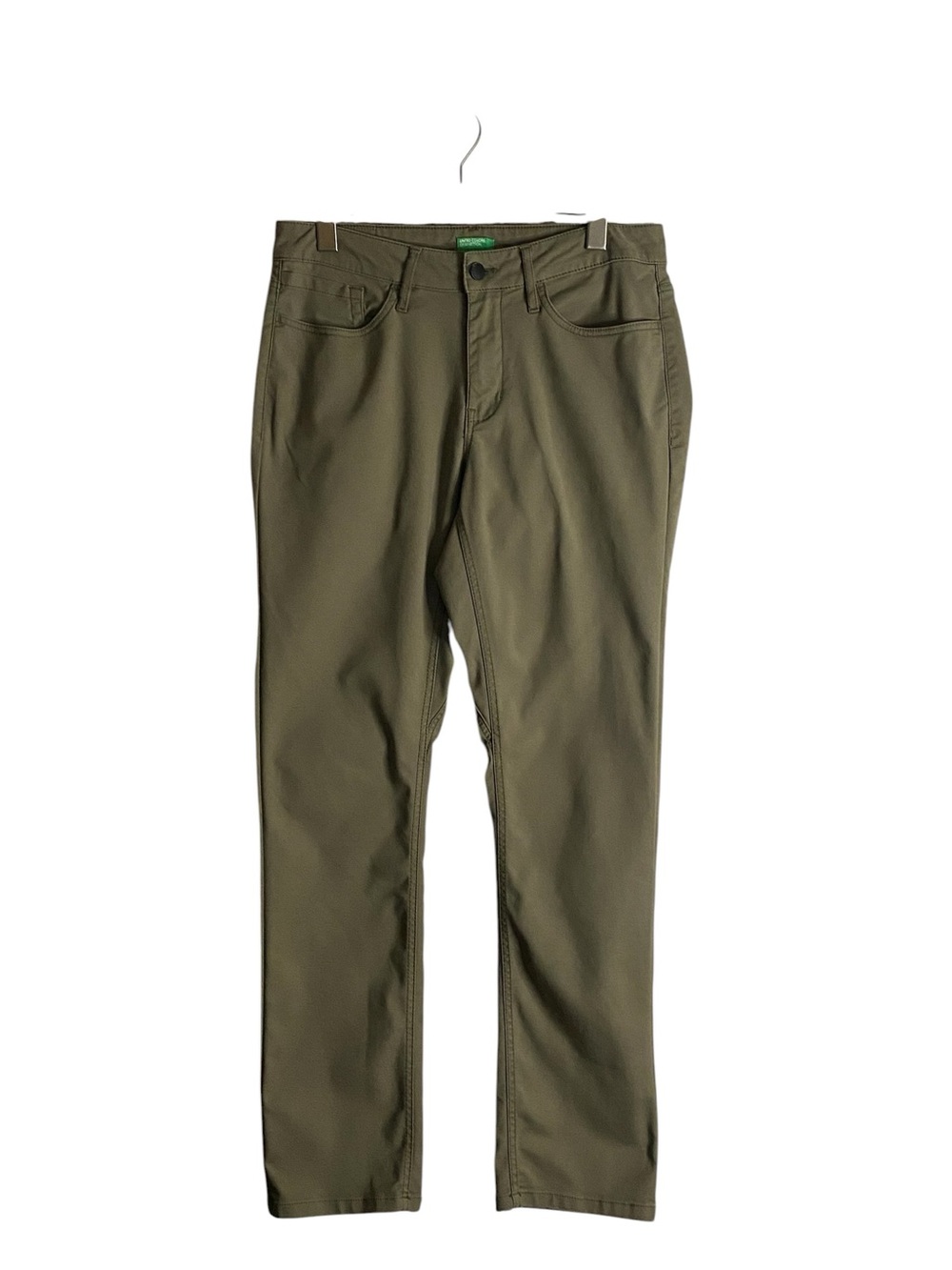 United Colors of Benetton Men's Olive Green Casual Slim Fit Pants